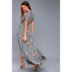 elegantly inclined cream floral print wrap maxi dress Lulus | Dresses | Elegantly Inclined Cream Floral Print Wrap Maxi Dresslulus
